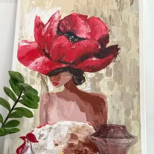 Cuadro Artesanal Mujer Roja (1)